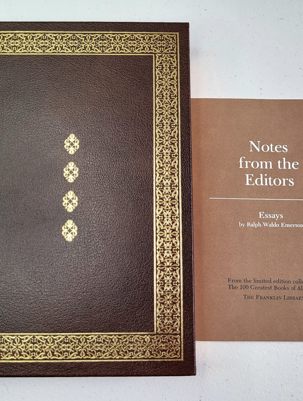 Essays by Ralph Waldo Emerson. Franklin Library. Leather Bound. Gilted Pages.